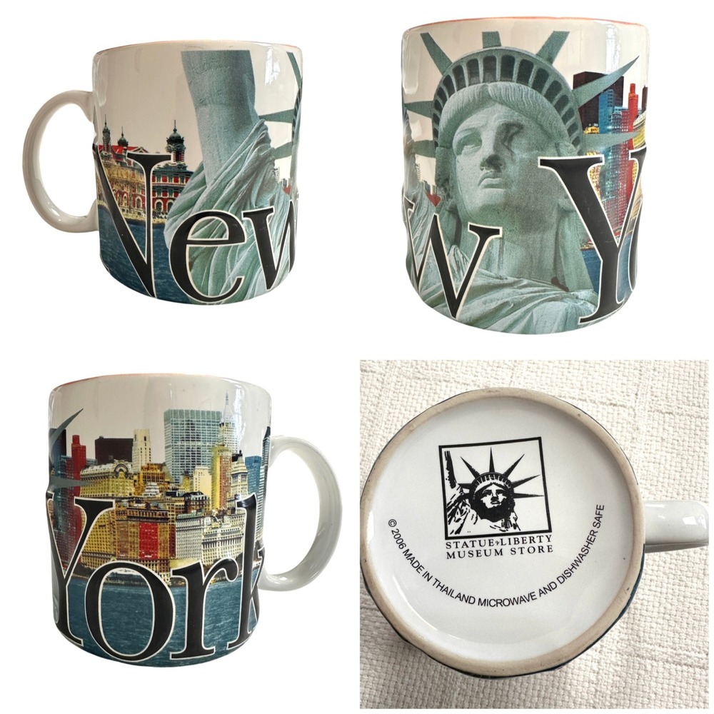 VTG‎ Statue of Liberty Museum Store NYC 3D Print Coffee Mug New York City 2006